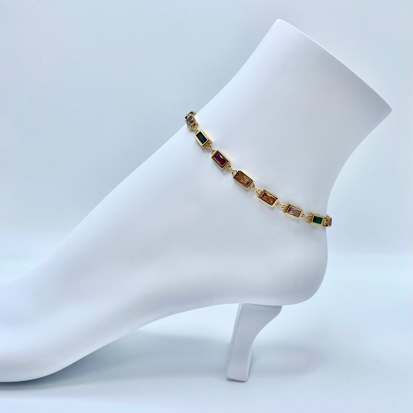 Multicolor Zirconia Anklet