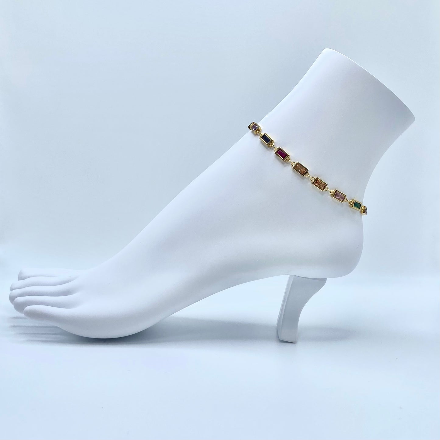 Multicolor Zirconia Anklet