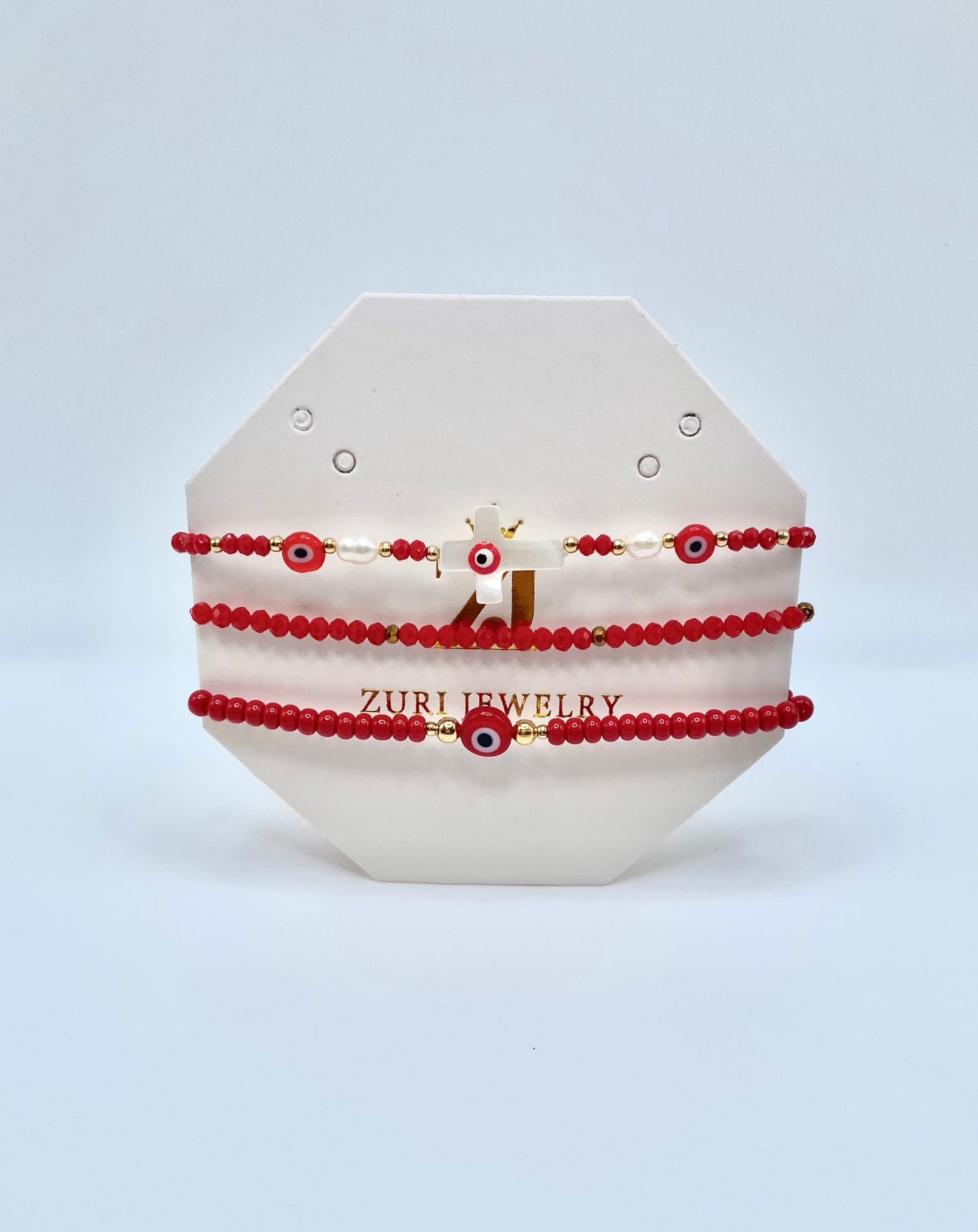 Red Evil Eye Bracelet Set