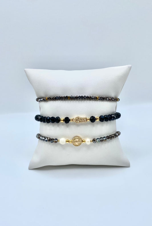 Black Saint Jude Bracelet Set